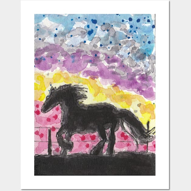 Horse  colorful sky Wall Art by SamsArtworks